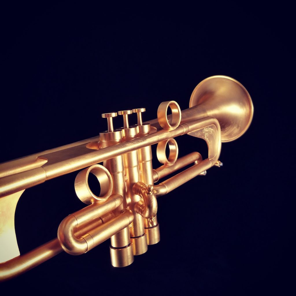 24k Gold Plated Heavy Model Raw Brass Trumpets